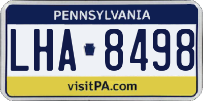 PA license plate LHA8498