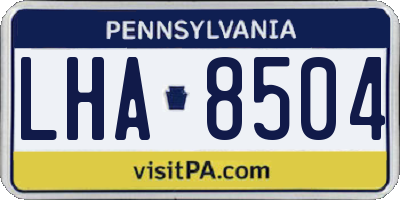 PA license plate LHA8504