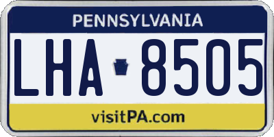 PA license plate LHA8505