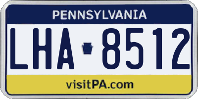 PA license plate LHA8512