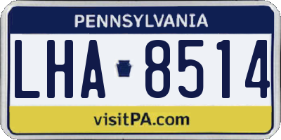 PA license plate LHA8514