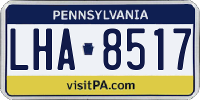 PA license plate LHA8517