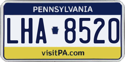 PA license plate LHA8520