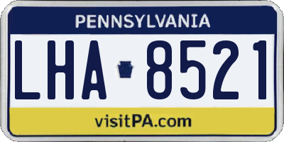 PA license plate LHA8521