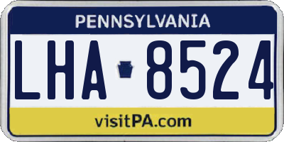 PA license plate LHA8524