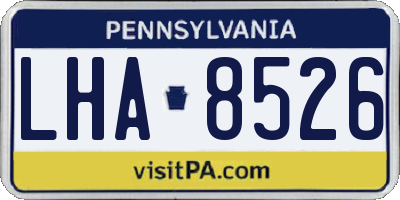 PA license plate LHA8526