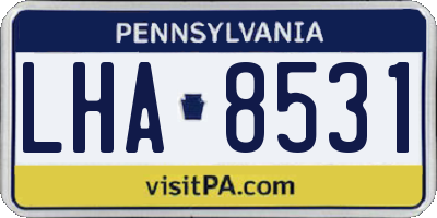 PA license plate LHA8531