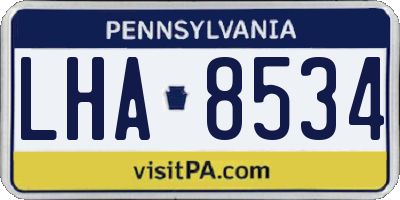 PA license plate LHA8534