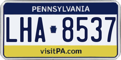 PA license plate LHA8537