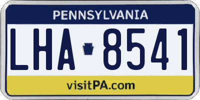 PA license plate LHA8541