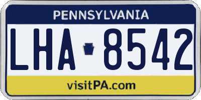 PA license plate LHA8542