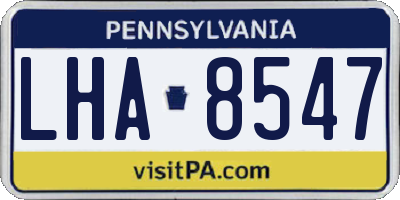 PA license plate LHA8547
