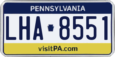 PA license plate LHA8551