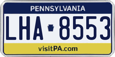 PA license plate LHA8553