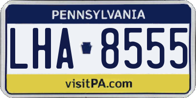 PA license plate LHA8555