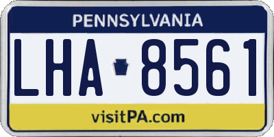 PA license plate LHA8561