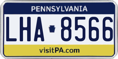 PA license plate LHA8566