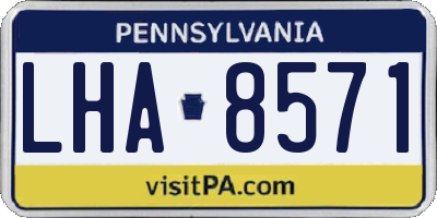 PA license plate LHA8571