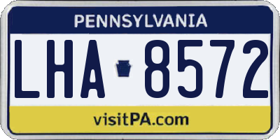 PA license plate LHA8572