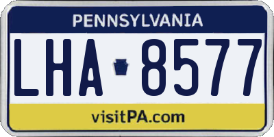 PA license plate LHA8577