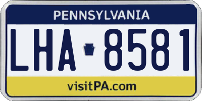 PA license plate LHA8581