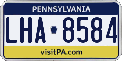 PA license plate LHA8584