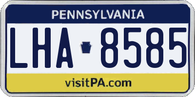 PA license plate LHA8585