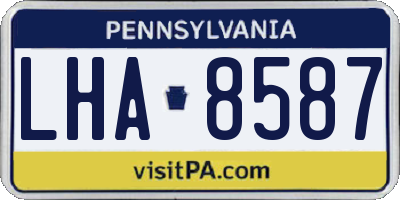 PA license plate LHA8587