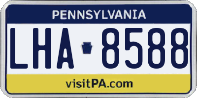 PA license plate LHA8588
