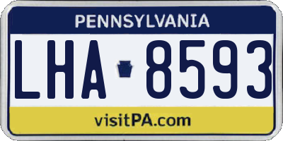PA license plate LHA8593
