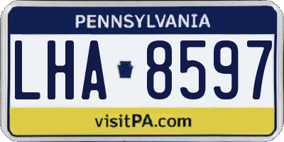 PA license plate LHA8597