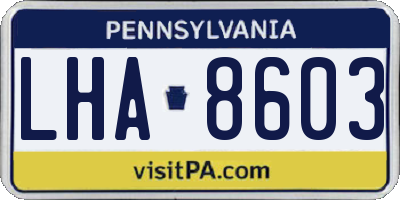 PA license plate LHA8603