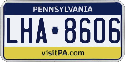 PA license plate LHA8606
