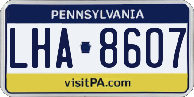 PA license plate LHA8607