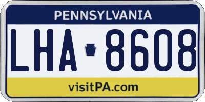 PA license plate LHA8608