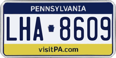 PA license plate LHA8609