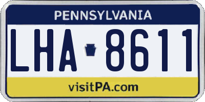 PA license plate LHA8611