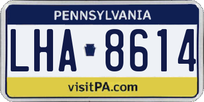PA license plate LHA8614