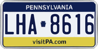 PA license plate LHA8616
