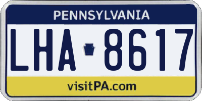 PA license plate LHA8617