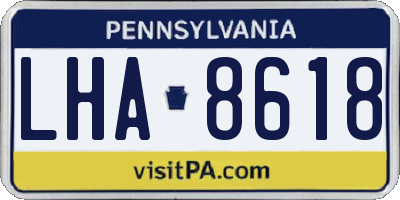 PA license plate LHA8618