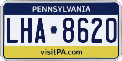 PA license plate LHA8620