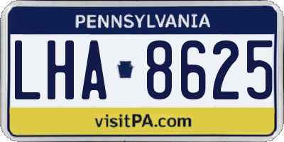 PA license plate LHA8625
