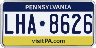 PA license plate LHA8626