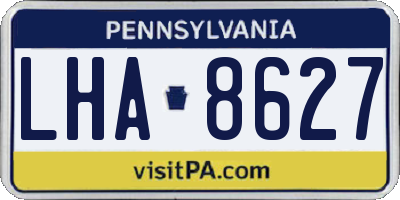 PA license plate LHA8627