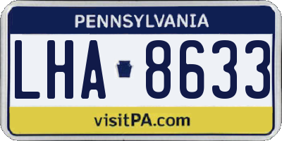 PA license plate LHA8633