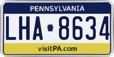 PA license plate LHA8634
