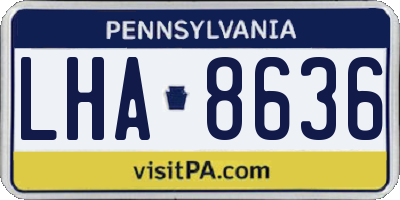 PA license plate LHA8636