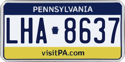 PA license plate LHA8637