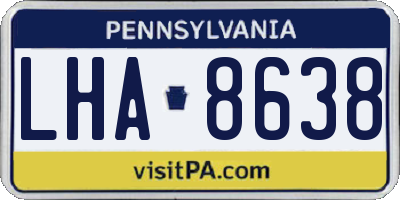 PA license plate LHA8638